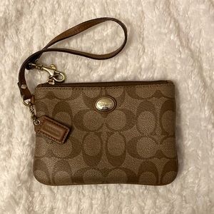 COACH Zip Wristlet In Signature Canvas